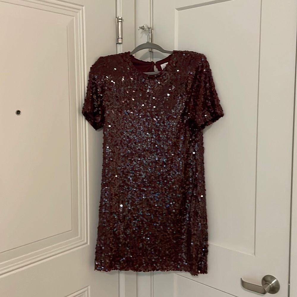 Maroon sequin dress